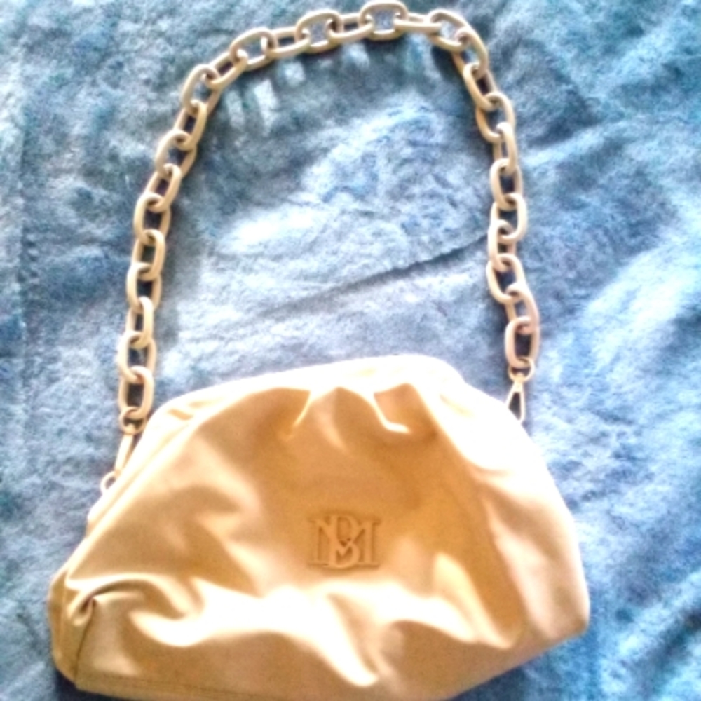 Badgley Mischka Small Beige Leather Purse